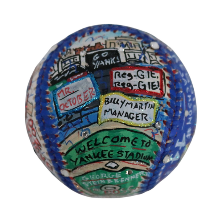 Steinbrenner Jackson Martin Yankees Signed Fazzino Pop Art Baseball (Fanatics)
