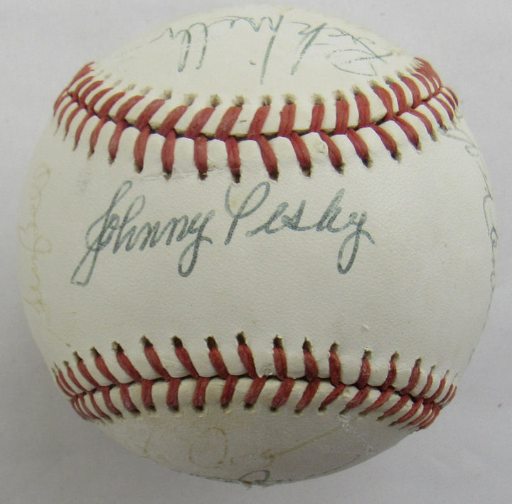 Johnny Pesky, Frank Malzone + Multi Signed Auto Baseball B172