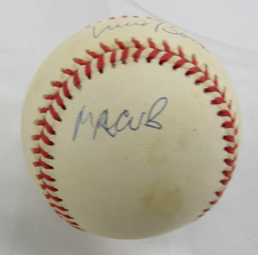 Ernie Banks Mr Cub Insc Signed Rawlings Baseball JSA CS78561