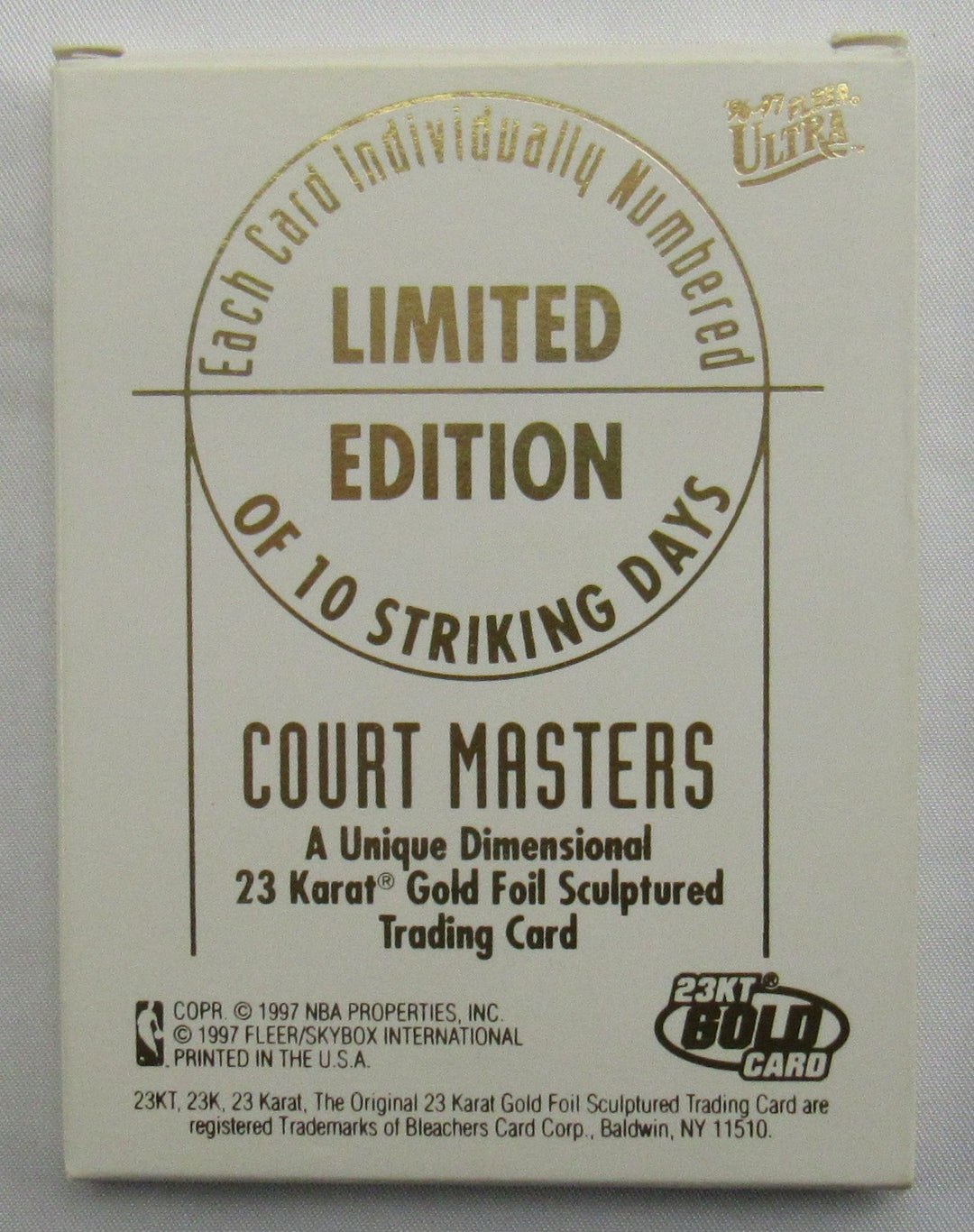 1996-97 Fleer Ultra Michael Jordan Court Masters 23 Karat NBA Trading Card