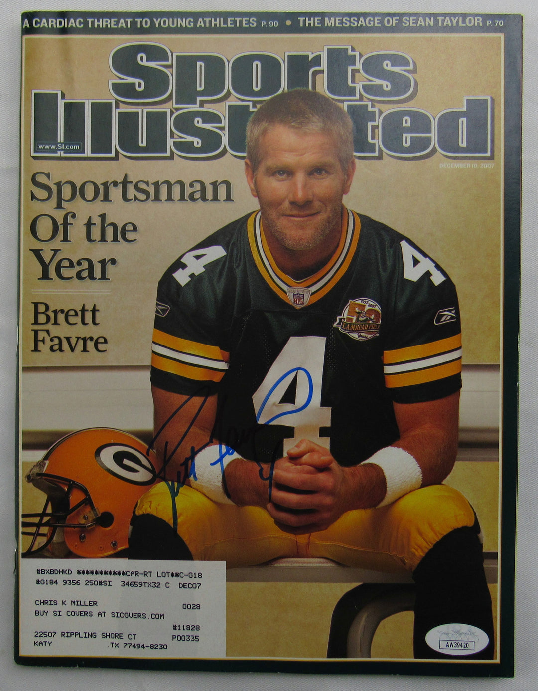 Brett Farve Signed Auto Sports Illustrated Magazine JSA AW39420