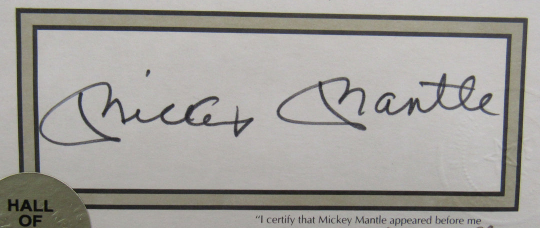 Mickey Mantle Signed 8x10 Photo Stat Sheet JSA BA09030