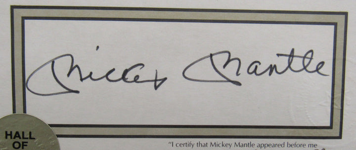 Mickey Mantle Signed 8x10 Photo Stat Sheet JSA BA09030