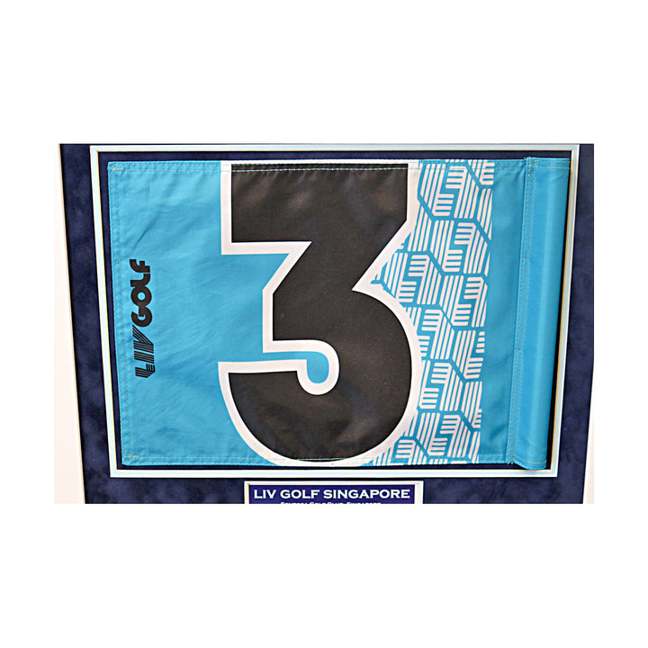 LIV Golf Singapore Tournament Used Course Hole #3 Framed Pin Flag