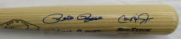 Hank Aaron Pete Rose Nolan Ryan Cal Ripken Jr Signed Rawlings Baseball Bat JSA BA09034