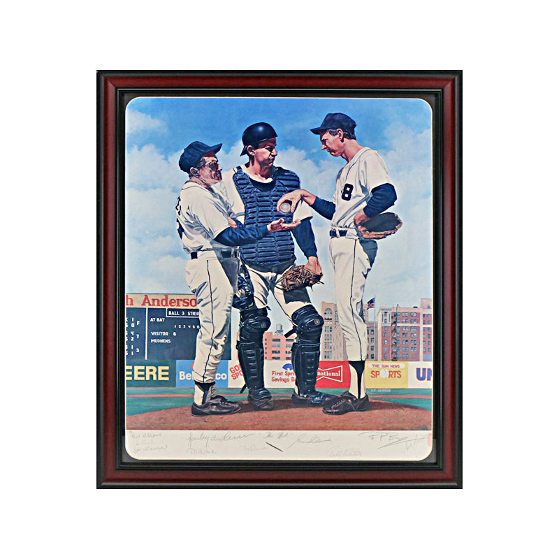 Managerial Greats 10 Signature "The Hook" Framed 22"x27" Lithograph (JSA LOA)