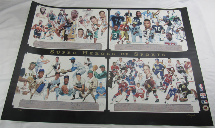 Duke Snider Don Maynard Kareem Abdul-Jabbar Mike Bossy +56 Signed Auto Super Heros of Sports Signed 43x28 Photo Limited Edition #145/400 w/ COA