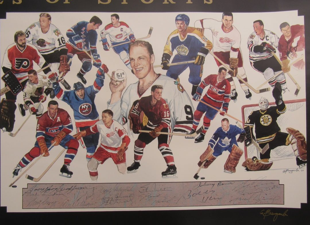 Duke Snider Don Maynard Kareem Abdul-Jabbar Mike Bossy +56 Signed Auto Super Heros of Sports Signed 43x28 Photo Limited Edition #145/400 w/ COA