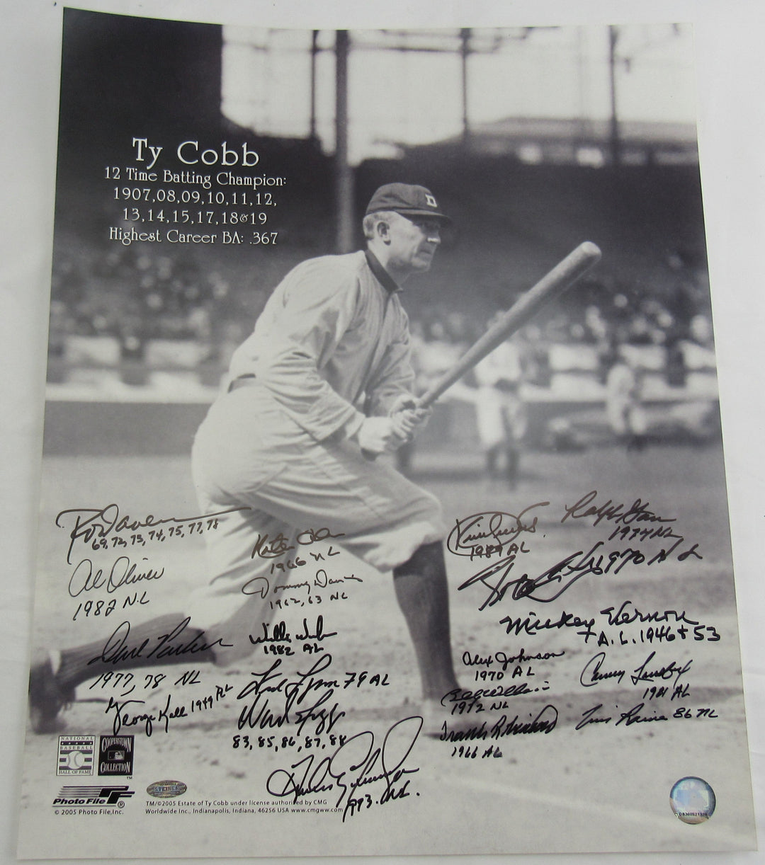 Kirby Puckett Frank Robinson Rod Carew Tim Raines Multi Signed Batting Leaders 16x20 Photo Steiner Hologram