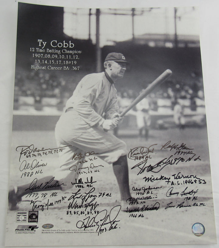 Kirby Puckett Frank Robinson Rod Carew Tim Raines Multi Signed Batting Leaders 16x20 Photo Steiner Hologram