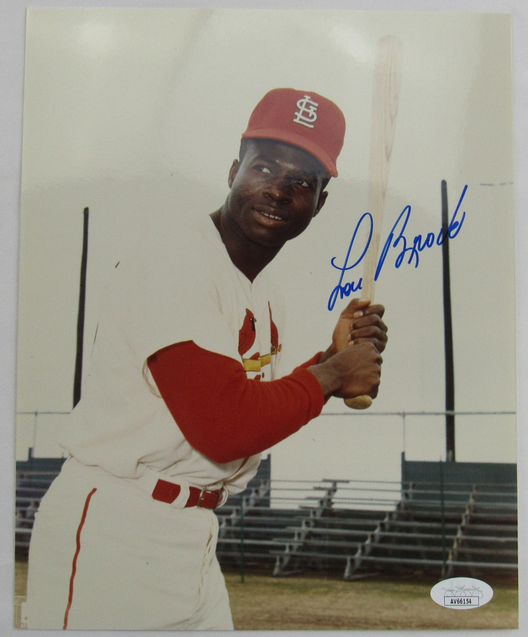 Lou Brock Signed 8x10 Photo JSA AV66154