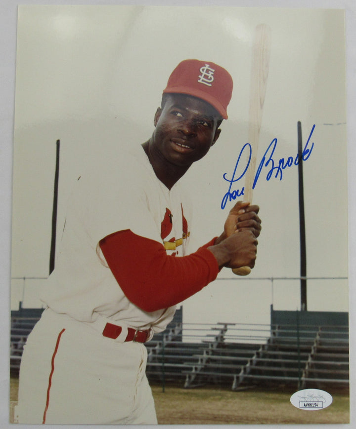 Lou Brock Signed 8x10 Photo JSA AV66154