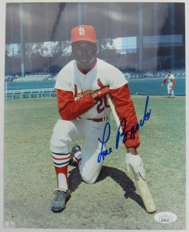 Lou Brock Signed 8x10 Photo JSA AV66150
