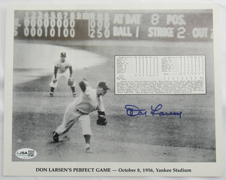 Don Larsen Signed 8x10 Photo JSA CN60137