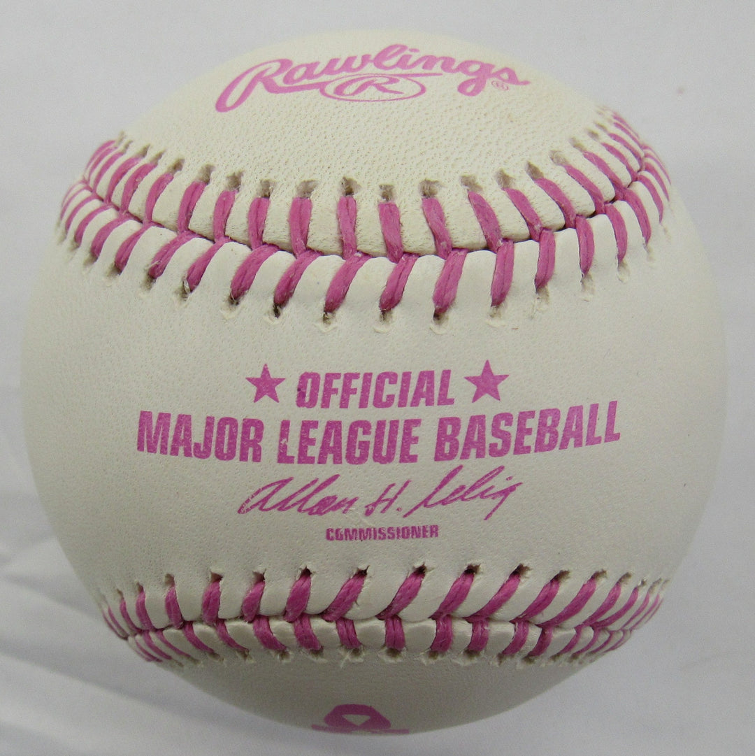 Ruben Sierra Signed Auto Pink Ribbon Baseball B156