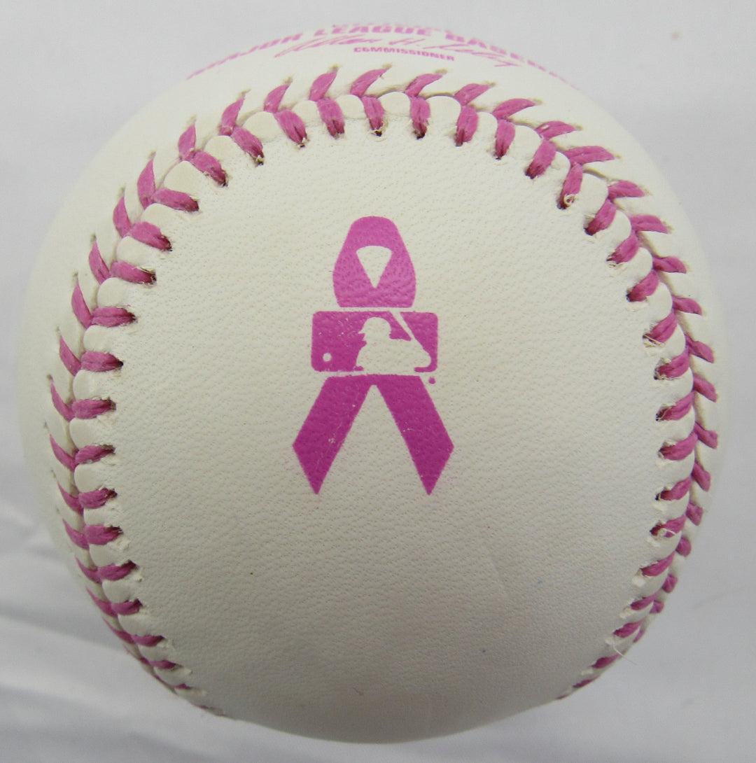 Ruben Sierra Signed Auto Pink Ribbon Baseball B156