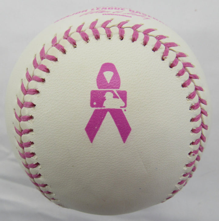 Ruben Sierra Signed Auto Pink Ribbon Baseball B156