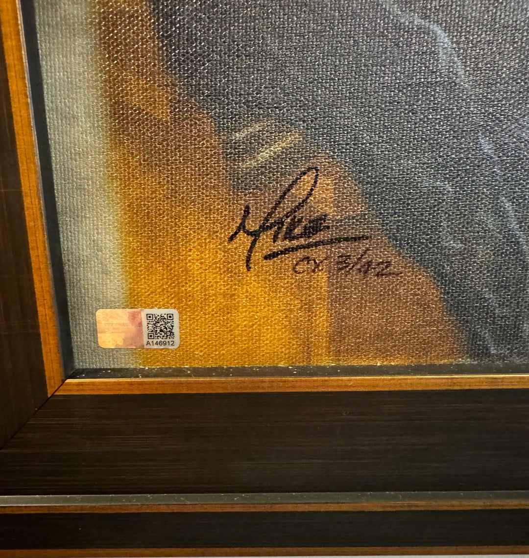 Mariano Rivera New York Yankees Autographed Signed Inscribed A Tribute to Number 42 16x20 Framed Canvas LE 42