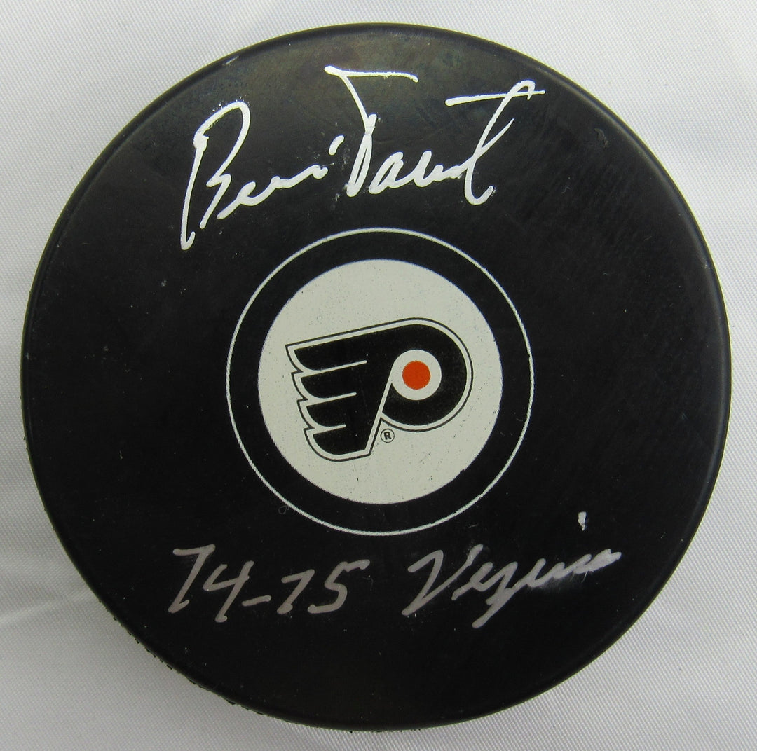 Bernie Parent Signed Kings Logo Hockey Puck w/ Insc JSA WB421404