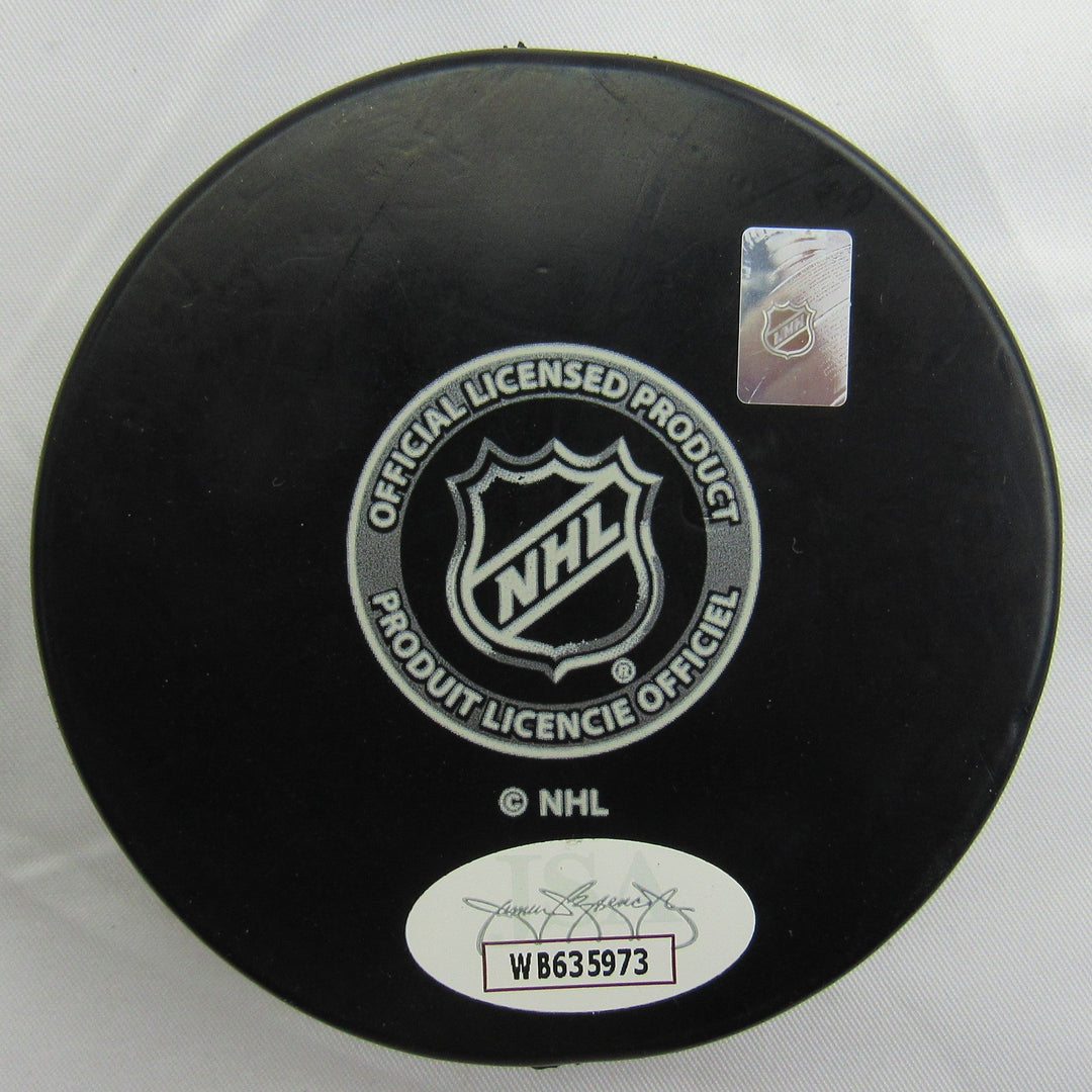 Bernie Parent Signed Kings Logo Hockey Puck w/ Insc JSA WB421404