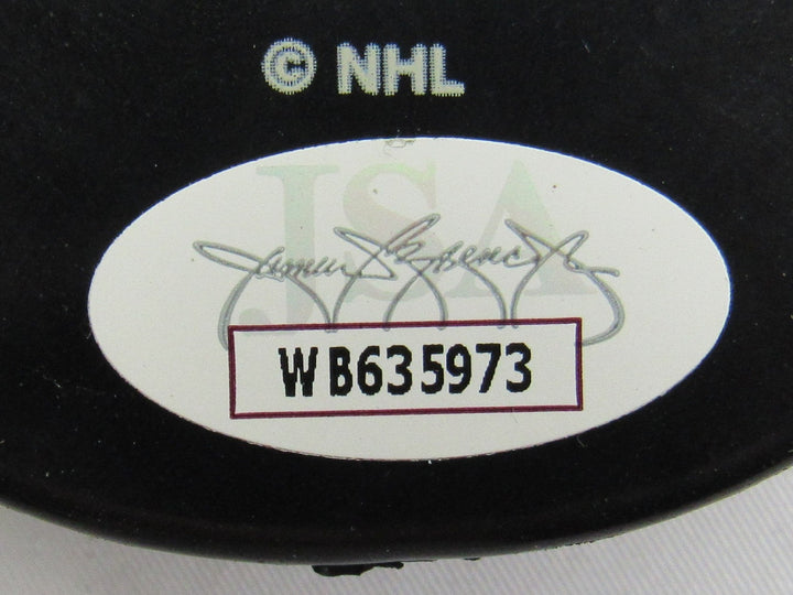 Bernie Parent Signed Kings Logo Hockey Puck w/ Insc JSA WB421404