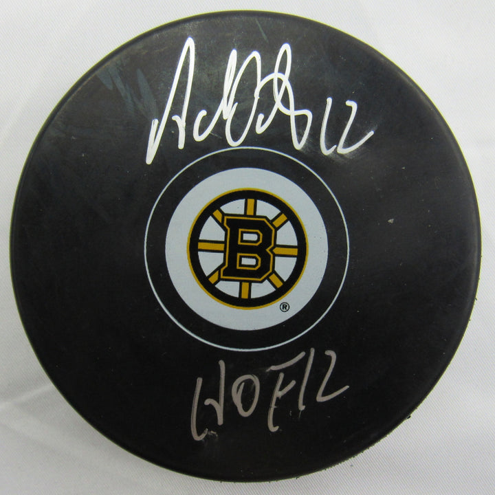Adam Oates Signed Bruins Logo Hockey Puck w/ Insc JSA WA725020