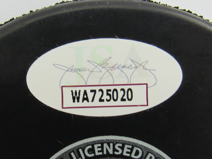 Adam Oates Signed Bruins Logo Hockey Puck w/ Insc JSA WA725020