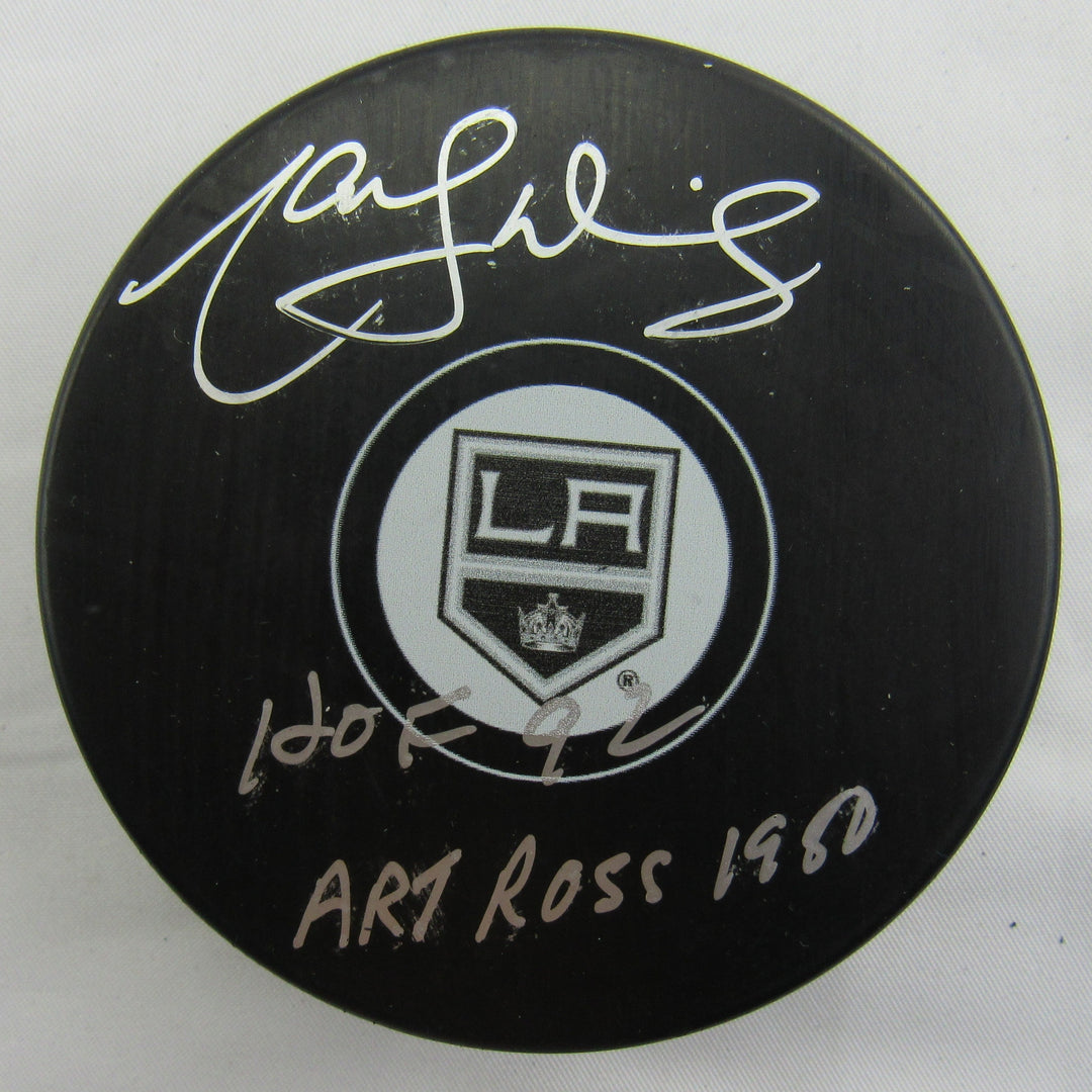 Marcel Dionne Signed Kings Logo Hockey Puck w/ Insc Beckett Hologram