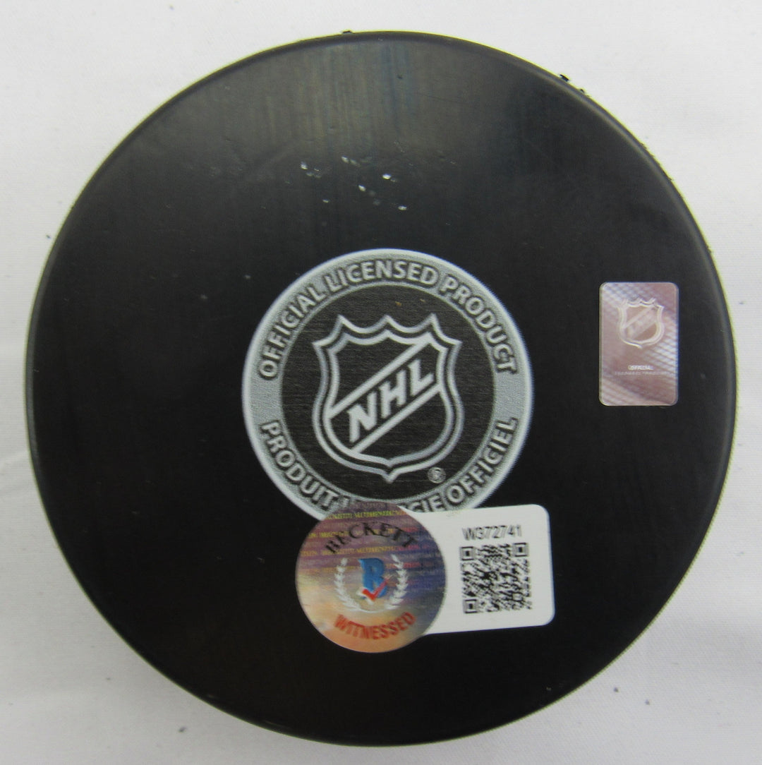 Marcel Dionne Signed Kings Logo Hockey Puck w/ Insc Beckett Hologram