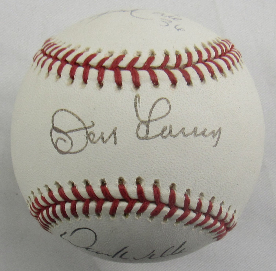 Don Larsen David Cone David Wells Signed Auto Rawlings Baseball JSA CN60097