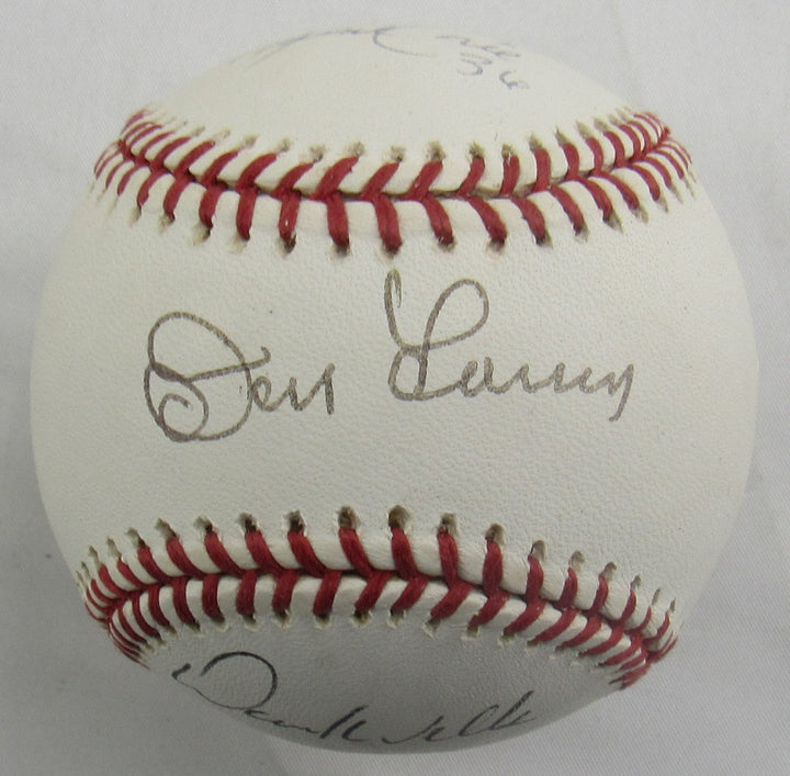 Don Larsen David Cone David Wells Signed Auto Rawlings Baseball JSA CN60097