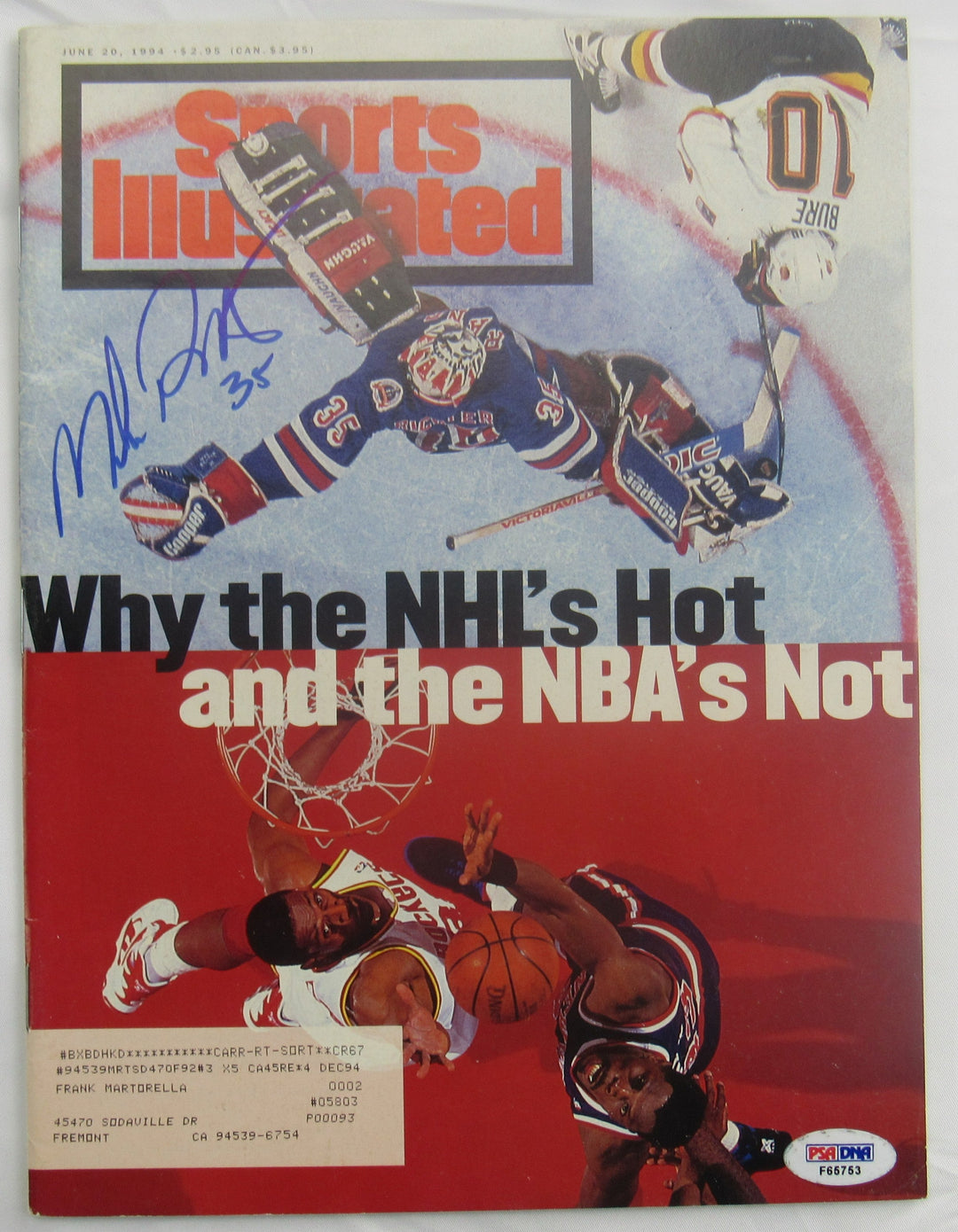 Mike Richter Signed Sports Illustrated Magazine PSA/DNA F65753