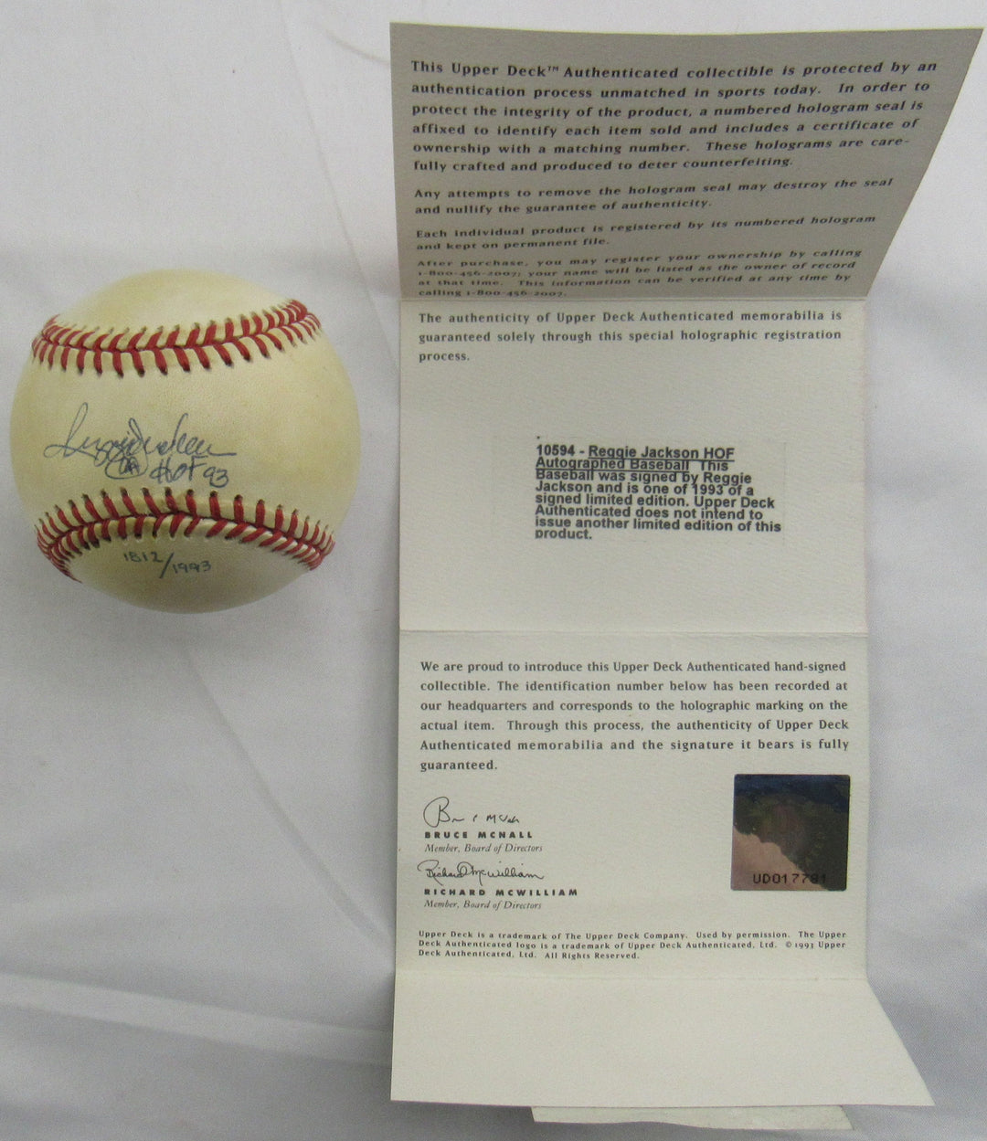 Reggie Jackson Signed Auto Rawlings Baseball UDA COA