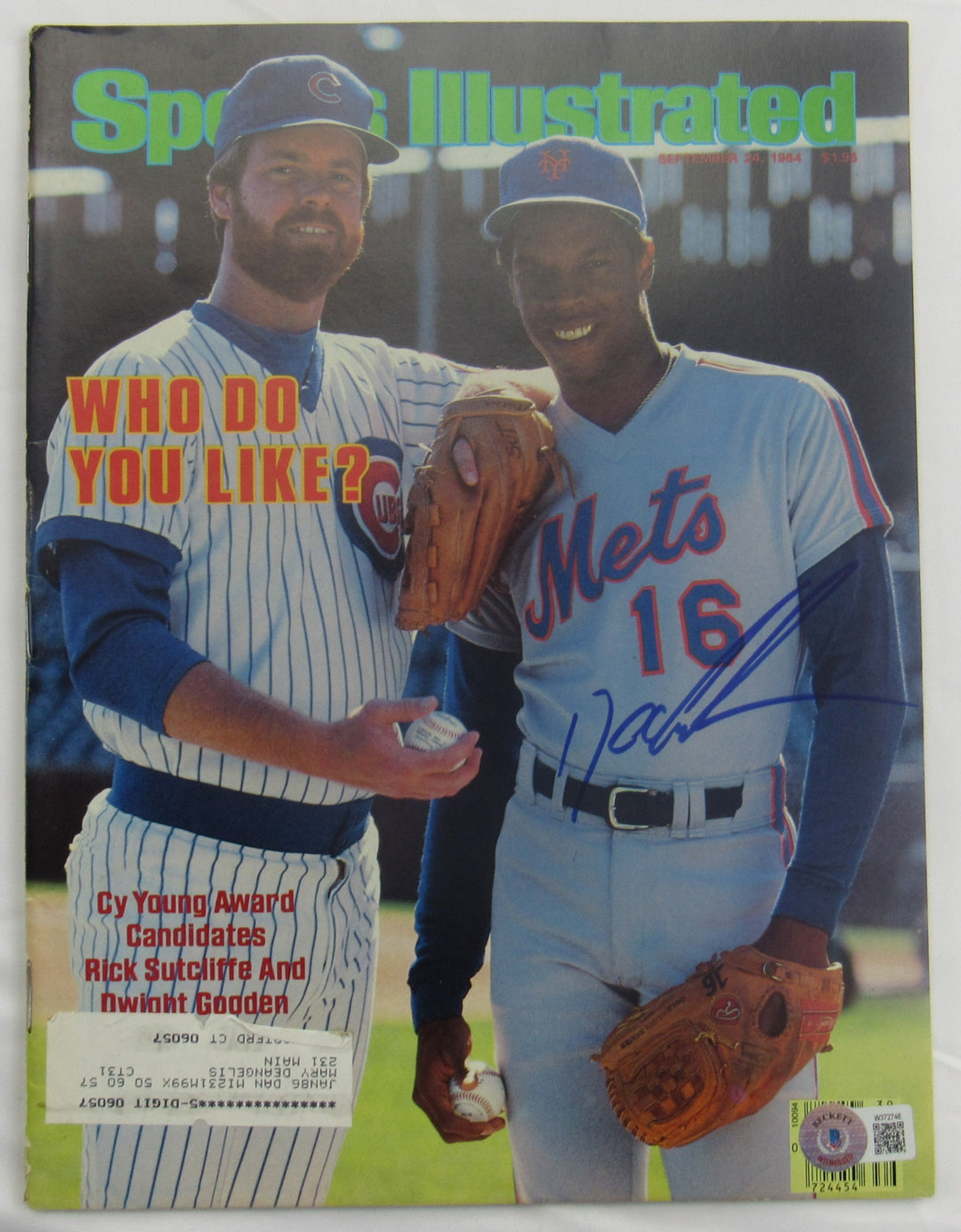 Dwight Gooden Signed Sports Illustrated Magazine Beckett Witnessed III