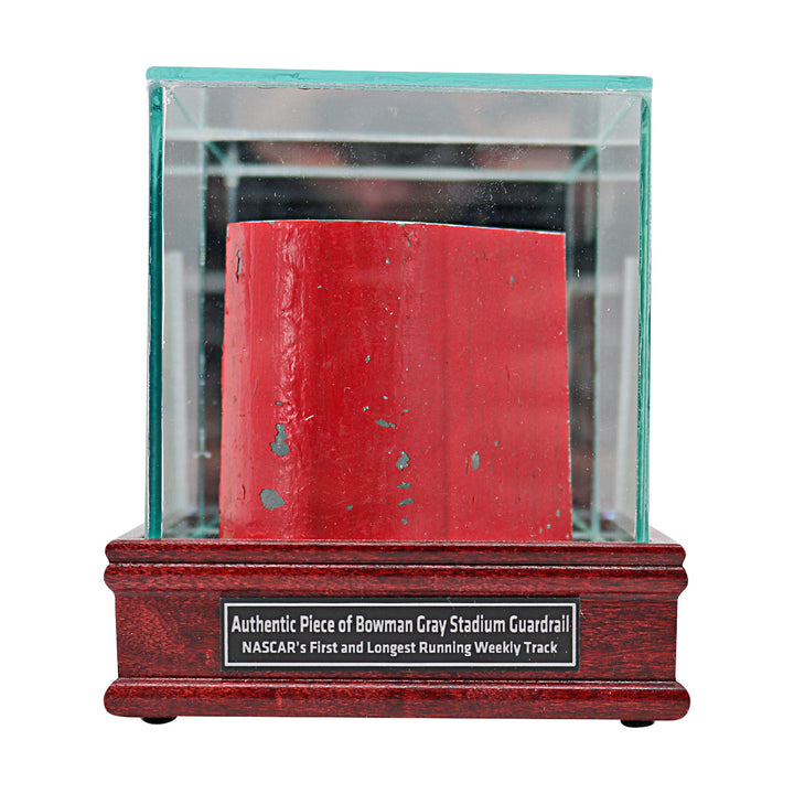 Bowman Gray Stadium Authentic Piece of Actual Guardrail in Desktop Display Case