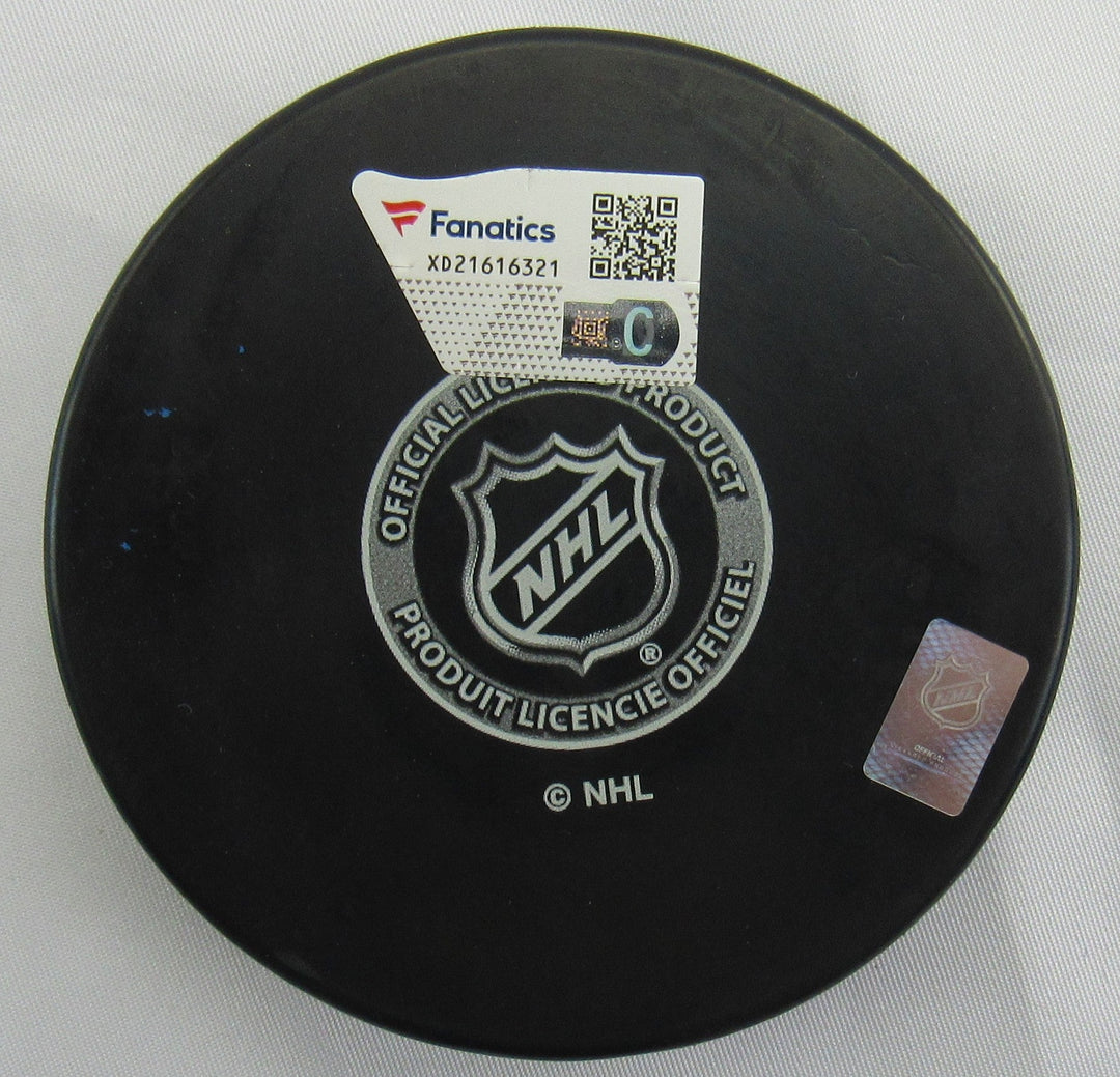 Henrik Lundqvist Signed Rangers Logo Hockey Puck Fanatics Hologram