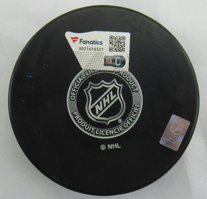 Henrik Lundqvist Signed Rangers Logo Hockey Puck Fanatics Hologram