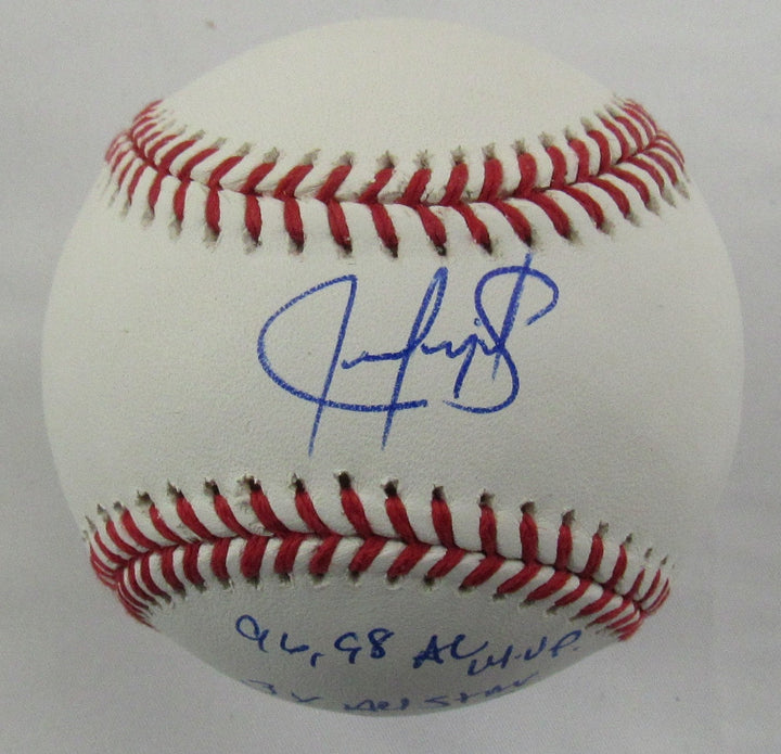 Juan Gonzalez Signed STAT Auto Rawlings Baseball JSA CF42491