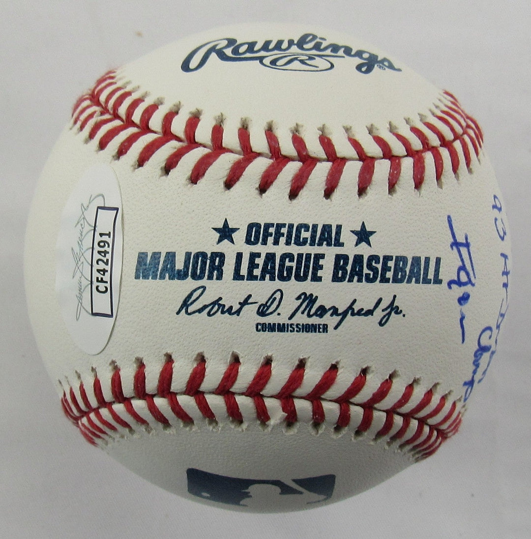 Juan Gonzalez Signed STAT Auto Rawlings Baseball JSA CF42491