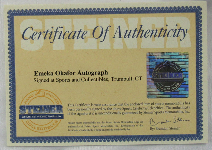 Emeka Okafor Signed Spalding Basketball Steiner COA