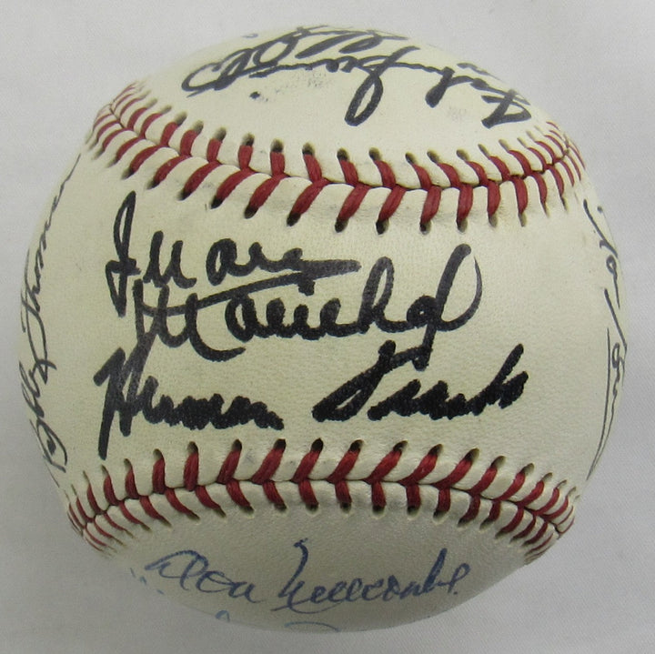 Circa 1980's Old-Timers Reunion George Bush 41 , Juan Marichal Enos Slaughter +15 Signed Auto Baseball JSA LOA B18955