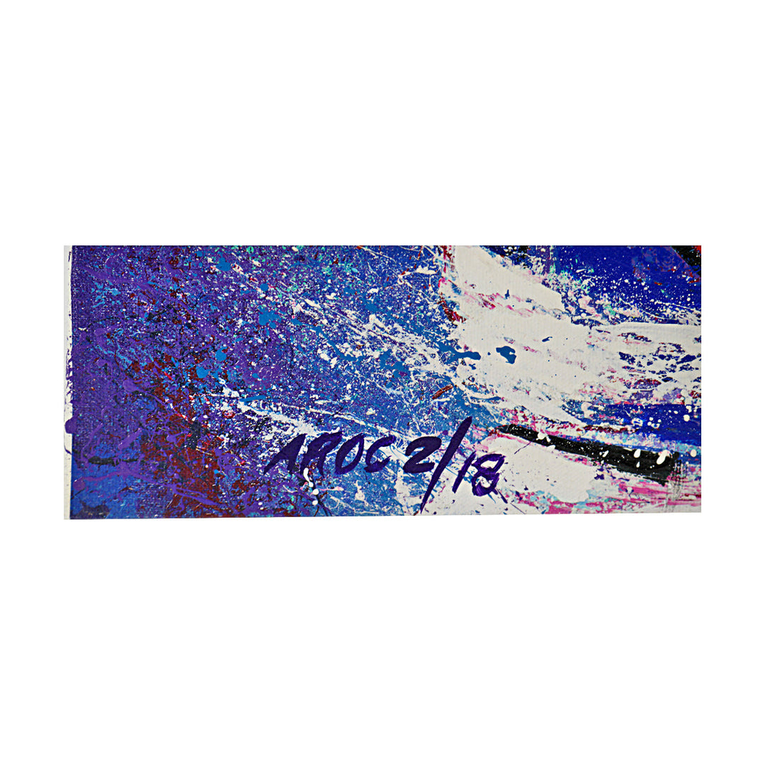 Peyton Manning Indianapolis Colts Autographed Signed Bill Lopa Artist Embellished Stretched Canvas LE 2/18