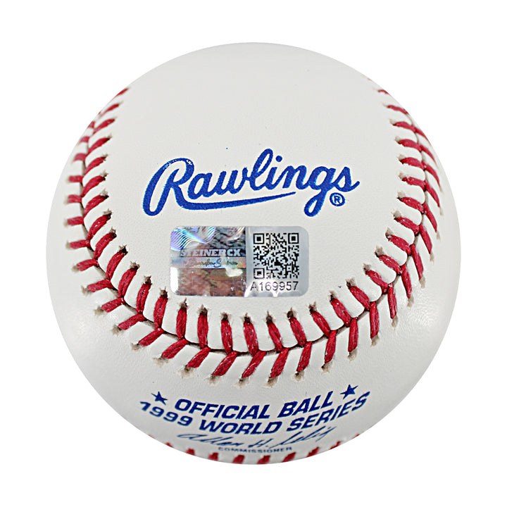 Mariano Rivera New York Yankees Autographed Inscribed 1999 World Series Logo Baseball (CX Auth)
