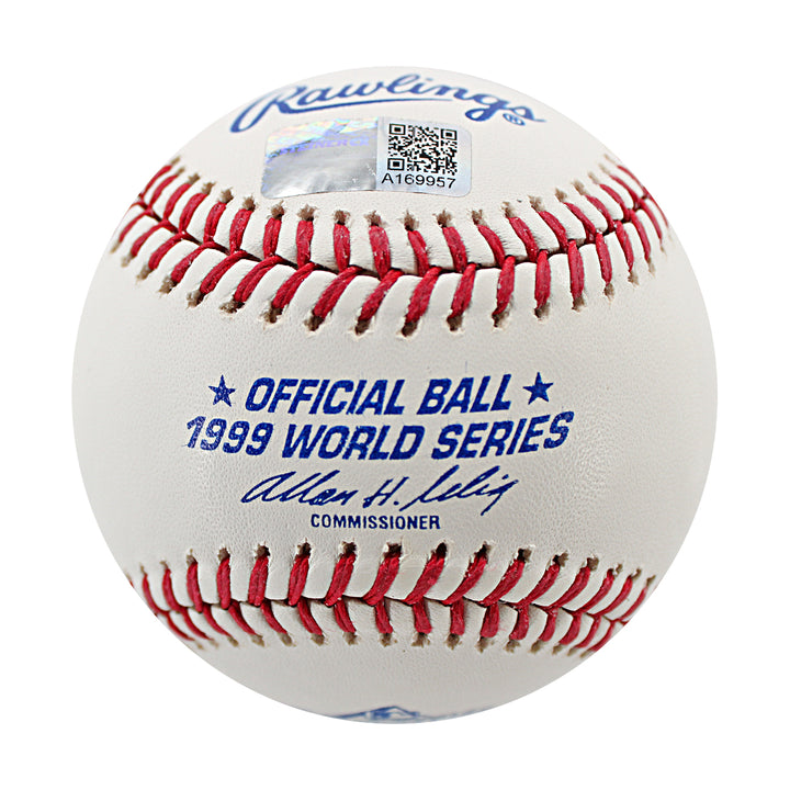 Mariano Rivera New York Yankees Autographed Inscribed 1999 World Series Logo Baseball (CX Auth)
