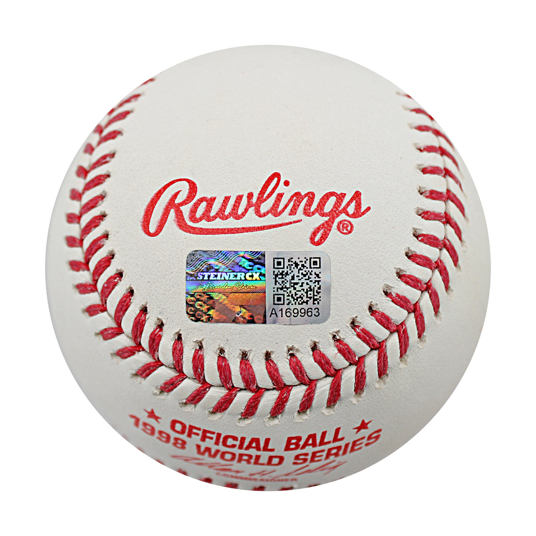Mariano Rivera New York Yankees Autographed Inscribed 1998 World Series Logo Baseball (CX Auth)