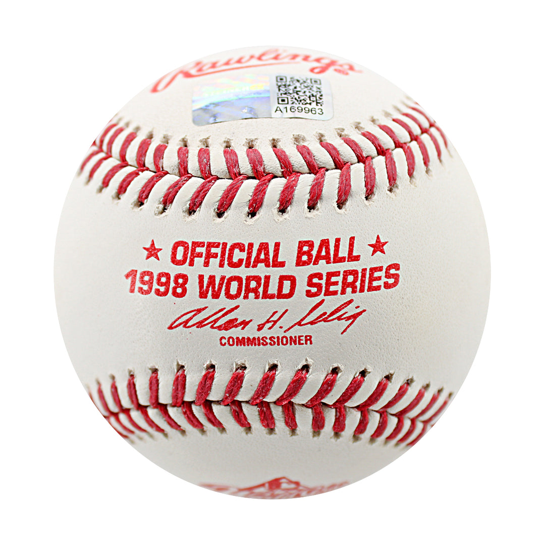 Mariano Rivera New York Yankees Autographed Inscribed 1998 World Series Logo Baseball (CX Auth)