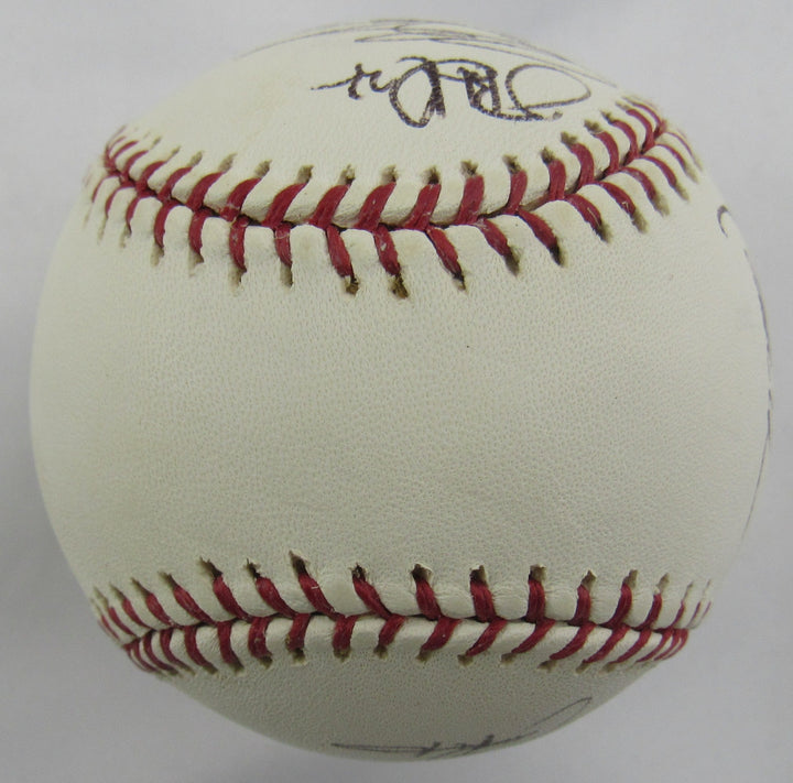 Rodrigo Lopez Bruce Chen Kris Benson +3 Signed Auto Rawlings Baseball B159