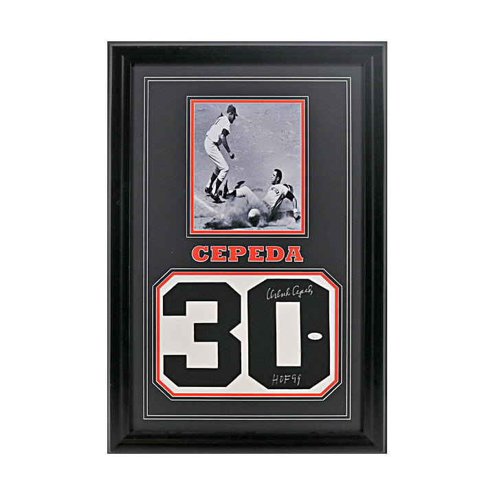 Orlando Cepeda San Francisco Giants Autographed Signed Framed 8x10 Photo and No. 30 Display (JSA COA)