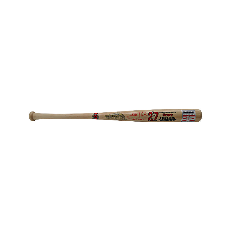 Scott Rolen St. Louis Cardinals Autographed and Inscribed HOF 2023 Cooperstown Ash Bat with Career Stats and HOF Color Logo (CX Auth)