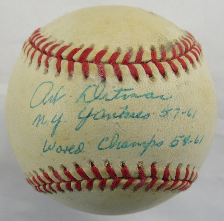 Art Ditmar Signed Auto Rawlings Baseball w/ 2x Insc B170